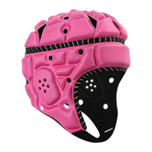 Rugby Helmet Adjustable Soft Padding Anti Collision Headgear For Baseball Soccer Goalkeeper Pink Adult Size