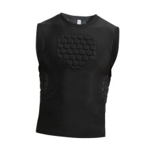 Mens Padded Compression Shirt Chest Guard Rib Protector For Softball Basketball Training Size M Black