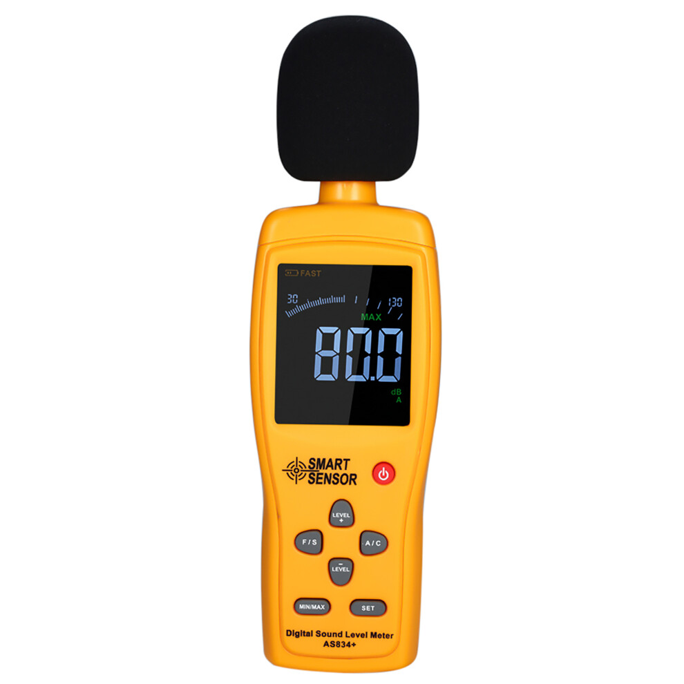 Digital Sound Level Meter 30-130Db Lcd Noise Tester 8.70X2.60x1.28in 7901363630305