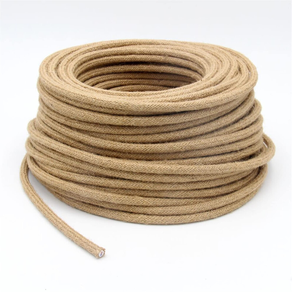 2 Cord 0.75Mm Copper Vintage Hemp Rope Light Cord Braided Flexible Electric Cable For Pendant Lights Beige 5M 16.4Ft 9339159380277