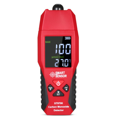 Smart Sensor ST9700 Handheld CO Meter 0-1000PPM with LCD Alarm-Light Red 1
