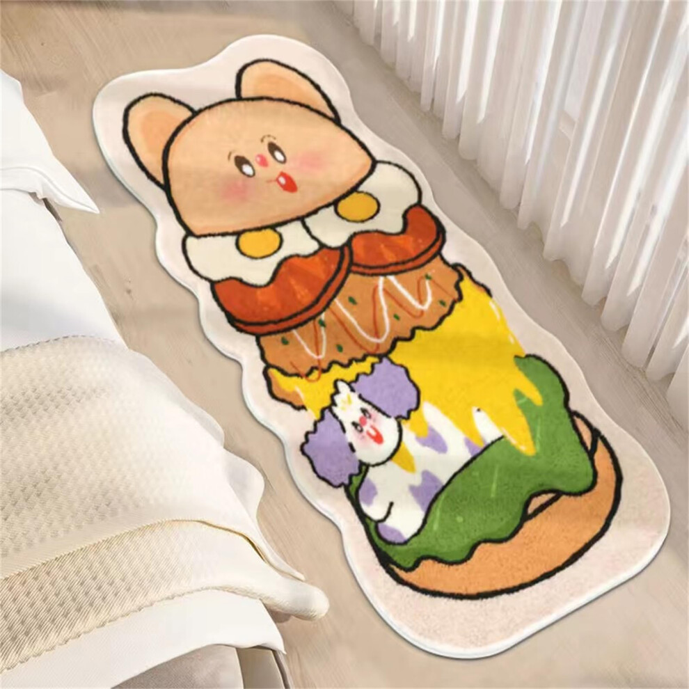 Soft Rugs for Kids Room NonSlip Washable Area Rug Cute Animals Hamburger Print Baby Nursery Rug Size 3x5 Ft Playroom