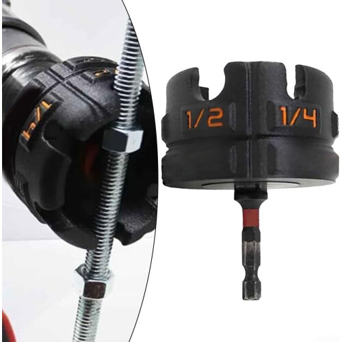 Nut Zipper Drill Attachment, Hex Shank Nuts Driver Extractor For 1/4', 3/8', and 1/2' Threaded Rods 2