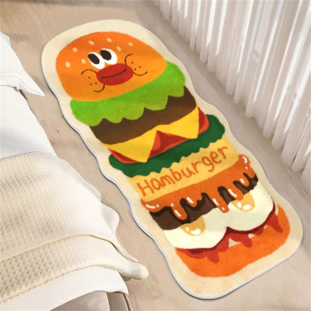 Soft Rugs Kids Room Nursery Rug Non Slip Washable Area Rug Cute Animals Hamburger Design for Playroom Living Room Decor