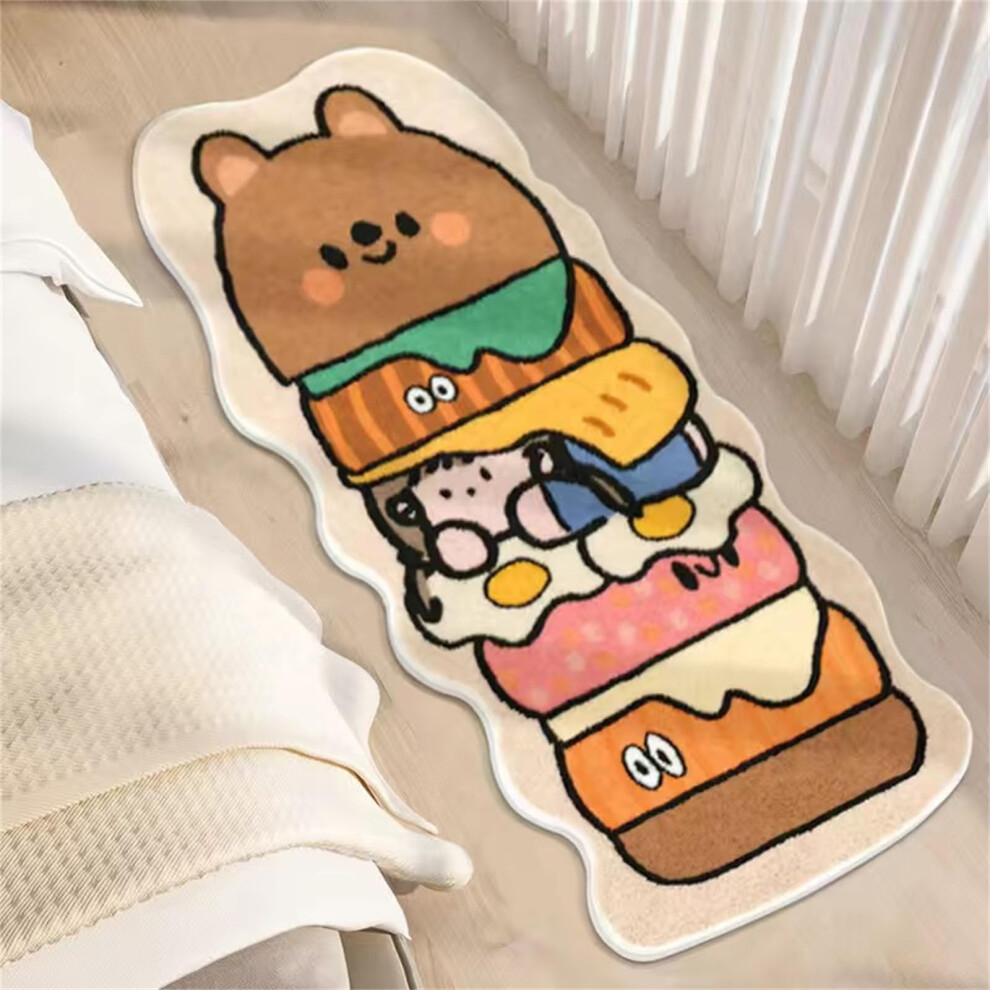 Soft Rugs for Kids Room Nursery Rug Non Slip Washable Area Rug Cute Animals Hamburger Design for Playroom or Living Room