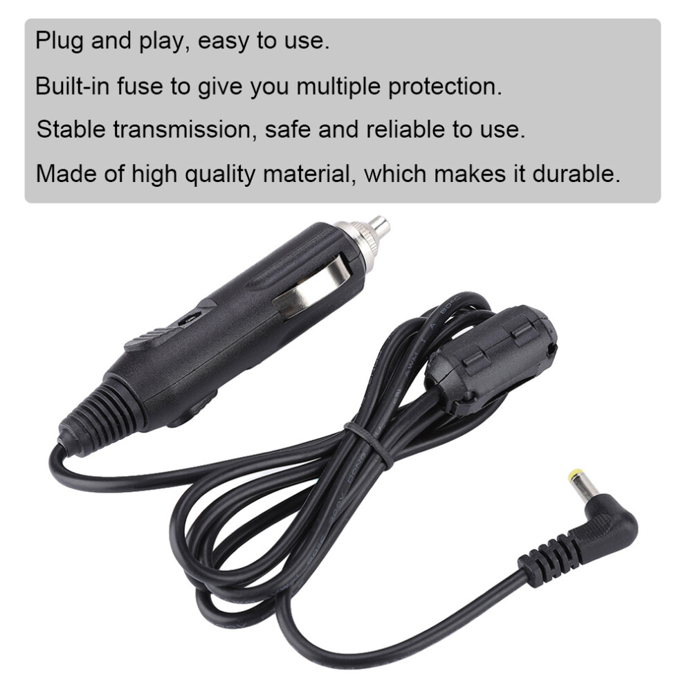 Durable Car Cigarette Er Charger Line With Indicator 1M Light/Black 7891363632891