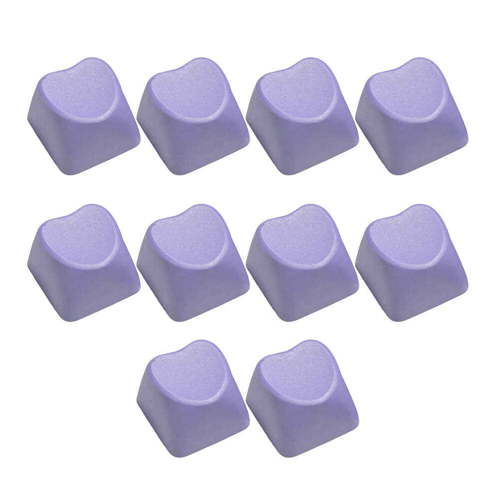10Pcs Heart Shaped 1U Layout Pbt Keycaps For Mechanical- Purple 7704000186698
