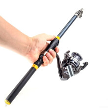 Fiberglass Telescopic Fishing Rod 1.5 Meters With Stainless Steel Guide Rings For Rock Fishing