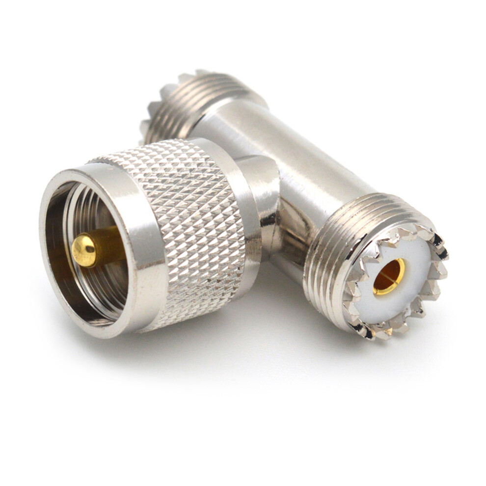 Uhf Male Pl259 To Dual Uhf Female So239 Adapter Rf Coaxial 7704000186605