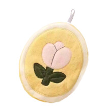 Quick Drying Bathroom Towel Cute Floral Plush Hanging-Yellow