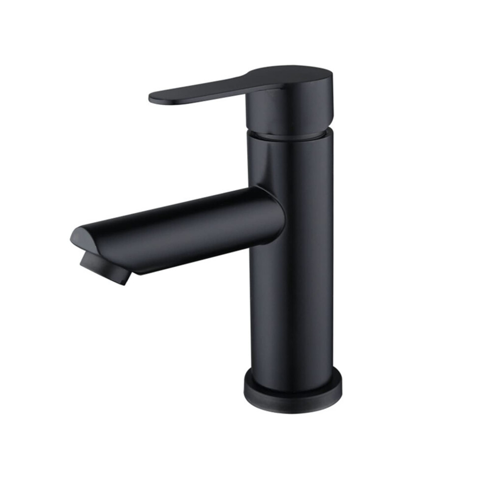 Bathroom Faucet Black 304 Stainless Steel Deck Mount Singlehandle Hot And Cold Mixer For Basin Sink 9339159382059