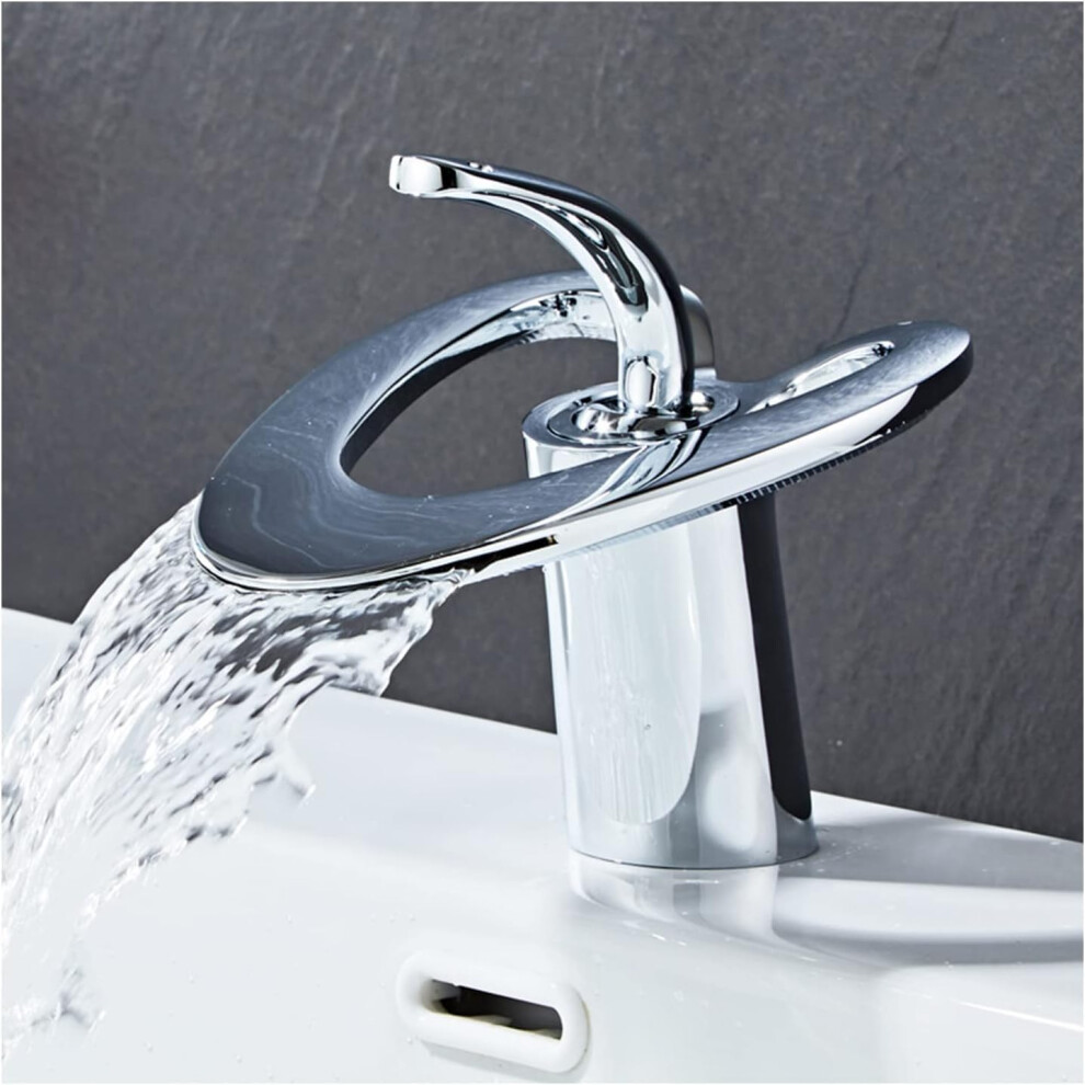 Heart Shape Waterfall Bathroom Faucet Brass Deck Mount Singlehandle Mixer Tap Chrome Finish For Vessel Sink 9323874118086