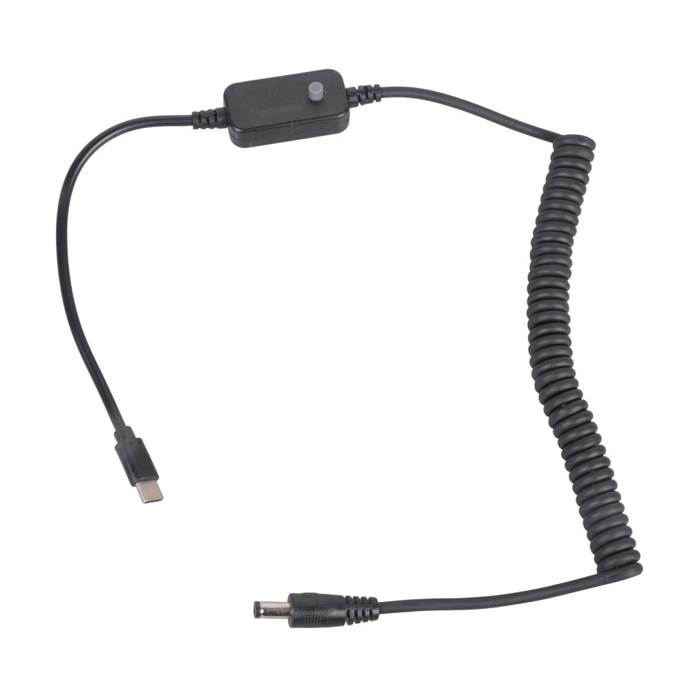 Usb C To Dc5.5x2.1mm Coiled Power Cable Cord Adjustable Voltages 7696000382333