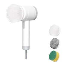 Brosse de nettoyage électrique ergonomique et étanche,-Blanc