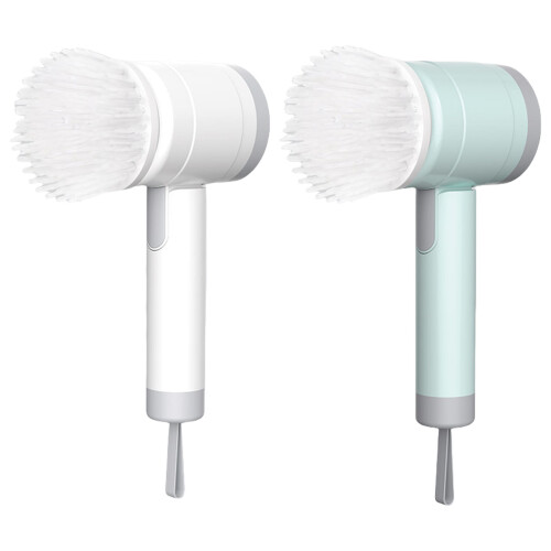 Brosse de nettoyage électrique ergonomique et étanche,-Blanc 1