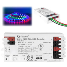 LED-stripekontroller med mikrofon,dynamiske RGBIC-lyseffekter,musikksynkronisering DIY-belysningsappkontrollstripelys for WS2811 WS2812 SK6812 TM1814