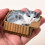 Chats drôles en boîte, Mini statue en résine compacte,- 4 5