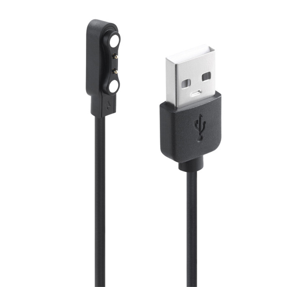 Magnetic Smartwatch Charging Cord Power Adapter Line 2Pin- Black 7696000385938