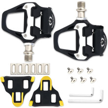 Landeveissykkelpedaler, SPD-pedaler, klipsfrie sykkelpedaler med klosser kompatible med SPD SL-system, 9/16" aluminiumslegeringsgjenger for innendørs