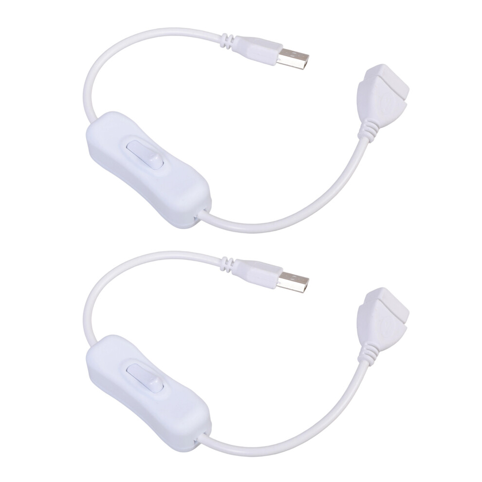 2Pieces Usb Charging Cable Usb Switcher Cord With Power- White 7696000385266