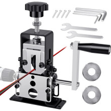 Avisoleringsmaskin, kabelavisoleringsmaskin med 2 blader, manuell/elektrisk boredrift, avisoleringsmaskin med håndsveiv for 1-25 mm kabel
