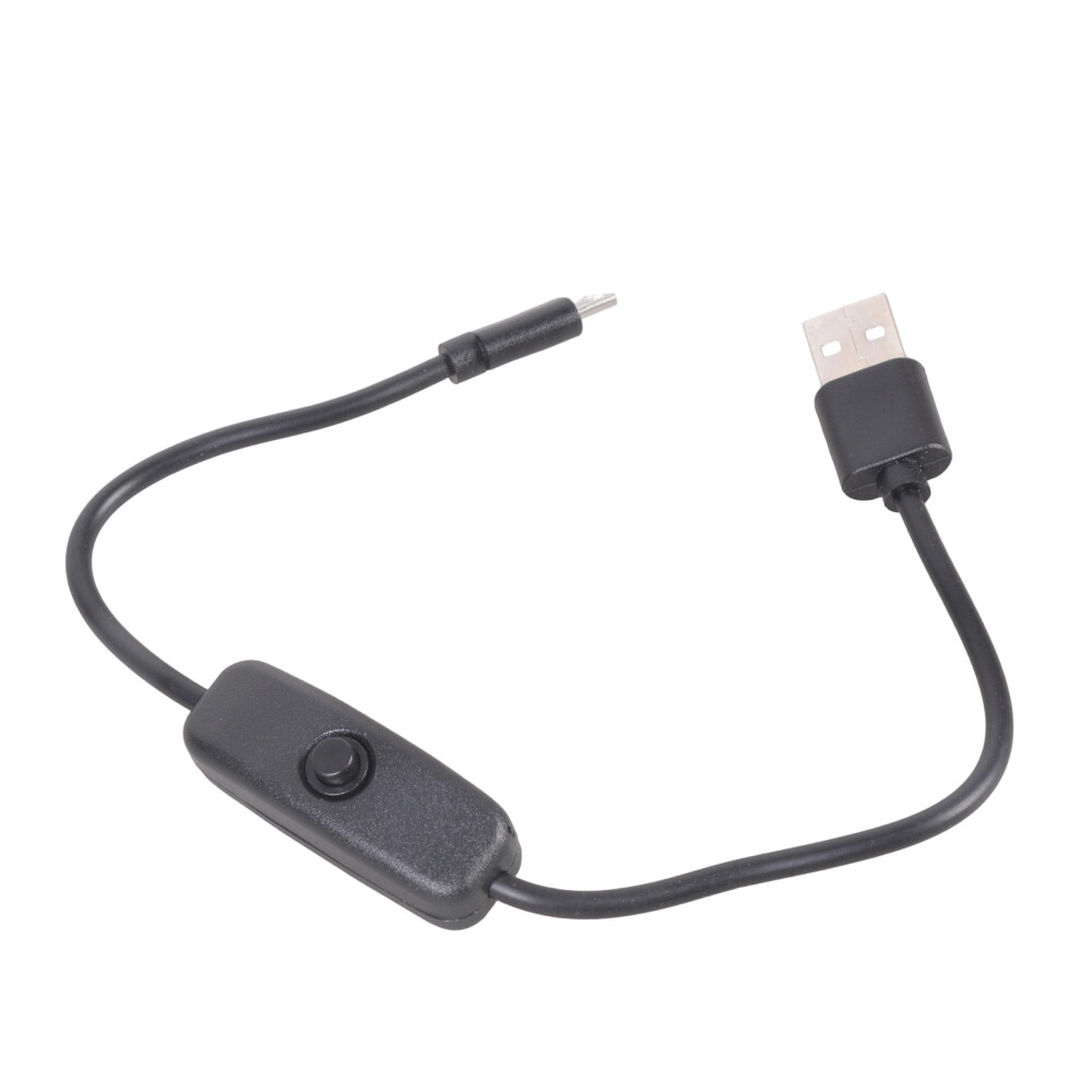 Strong Usb To Tiny Usb Charging Cable With Switches- 30Cm Black 7696000385556