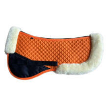 Wool Horse Saddle Pad ShockAbsorbing For Comfort And Back Support, English Half Pad For Horse Riding, Orange