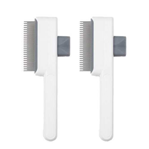 Selfcleaning Pet Grooming Brush Detangling Teeth-White