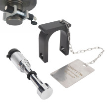 5th Wheel Trailer Lock with Warning Tag & 2 Keys - Steel Aluminum Anti-Theft 2in King Pin