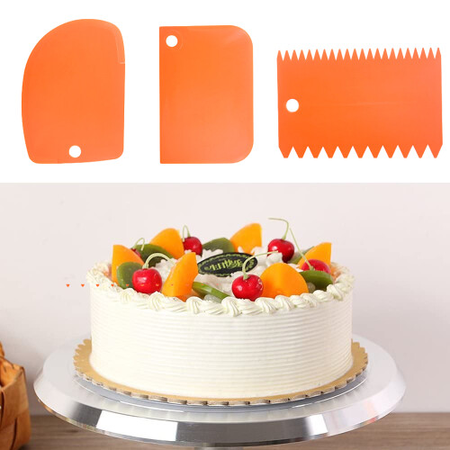 Innovative Cake Scraper Smoother Set, Food-Grade Material Baking Tools, Versatile Usage for Fondant Cakes Sugar Paste, Features Different Tooth and Sh 2