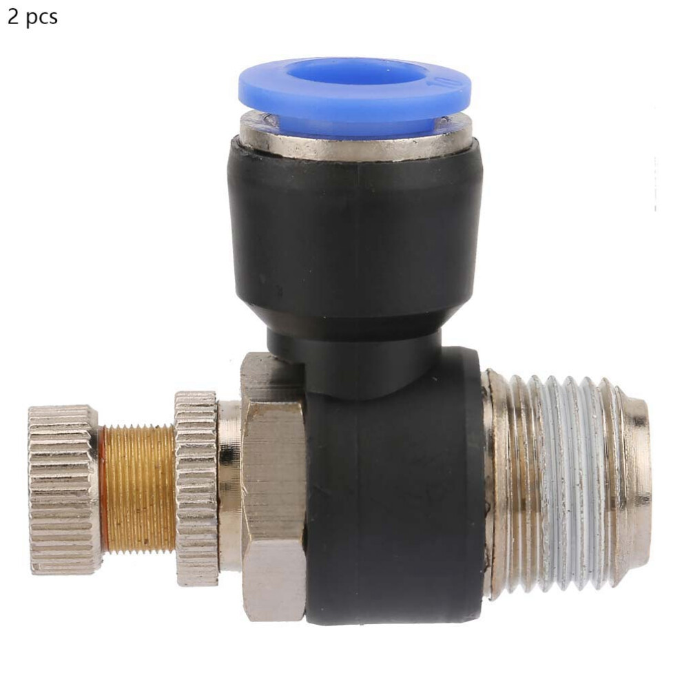 2Pcs Tube Air Flow Regulator Valve Sl10-03, 10Mm Pneumatic Fitting 5021363641360