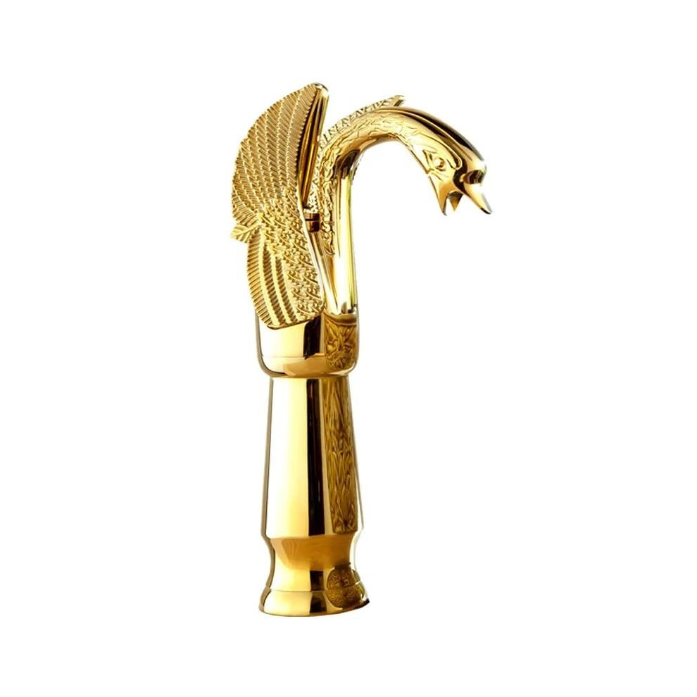 Bathroom Sink Faucet Swan Design Gold Plated Copper Hot And Cold Mixer Tap Wash Basin Luxury Hotel 9323874121567