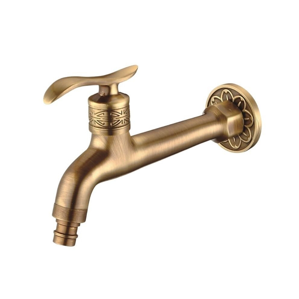 Wall Mounted Taps Antique Solid Brass For Bathroom Laundry Mop Sink Washing Machine Cold Water Faucet Antiquea2 9323874121307
