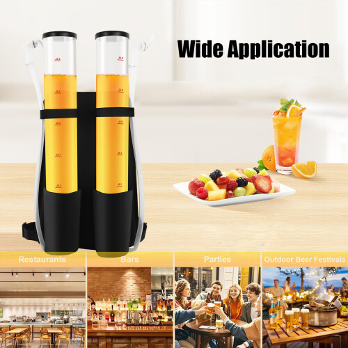 Transparent Acrylic Backpack Drink Dispenser With Scale Marking 1