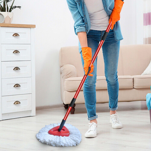 Adjustable Length Iron Spin Mops Handle For Adults Kids And Hard 2