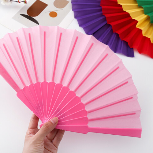 Handheld Fan Folding Hand Fan Plastic Hand Held Fan for-Orange 1