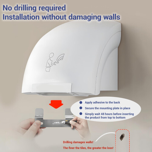 Hand Dryer Automatic Sensor Drying Machine 1200W WallMounted 10S Fast Drying For Restroom Office Mall 2