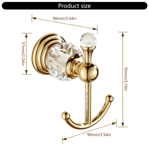 Durable Zinc Alloy Wall Hook With Crystal Accent For Kitchen 2
