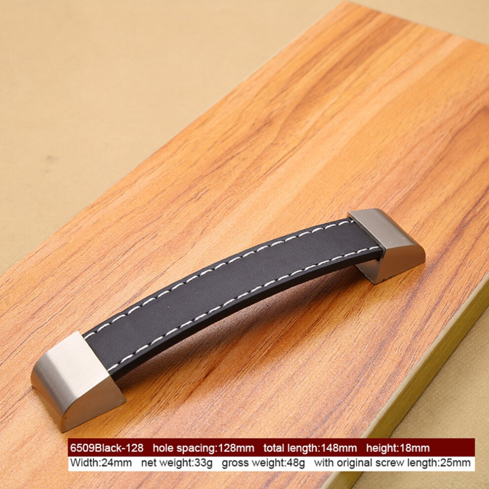 Pu Leather Furniture Handle 128Mm Wardrobe Drawer Pull For Cabinets 3041363646778