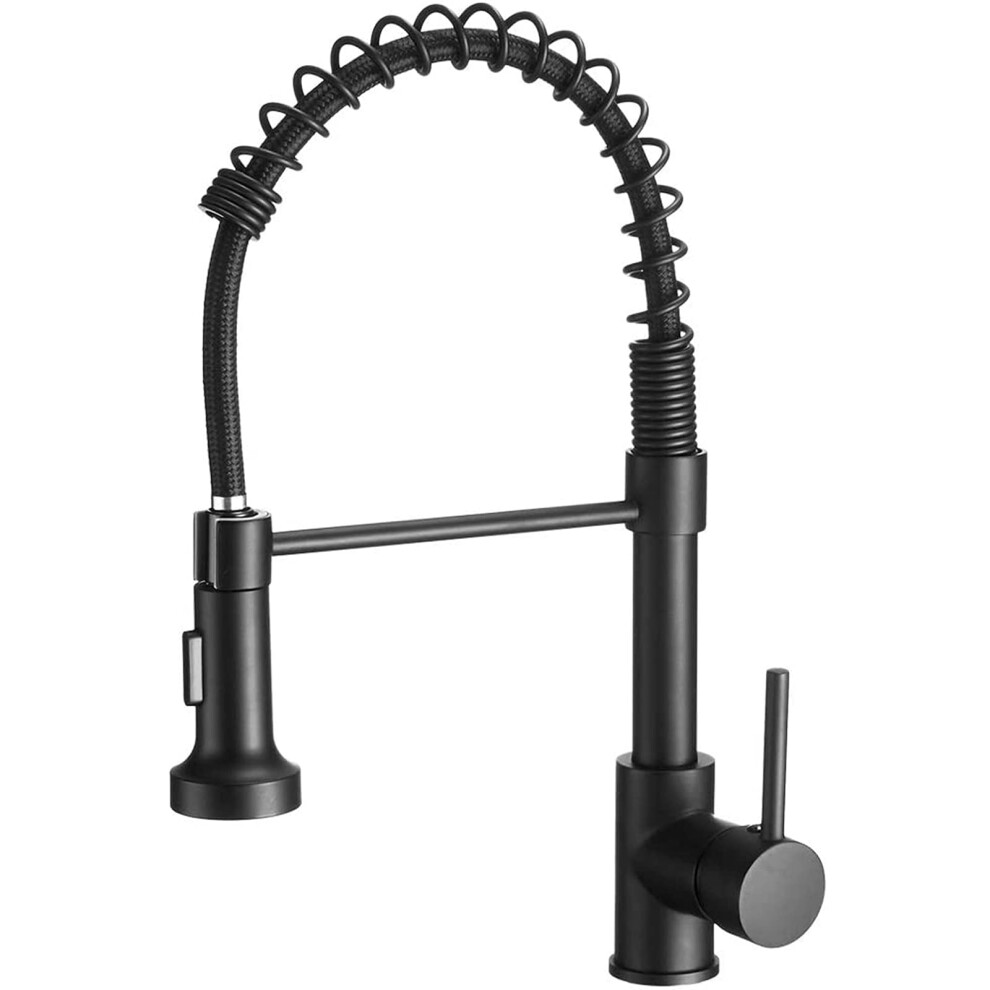 Kitchen Faucets Solid Brass Single Handle Pulldown Sprayer Arc Kitchen Sink Faucet Brushed Gold Nero Color 9339159389294
