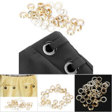 Brass 6mm Eyelet Pack 100 Pcs for Leather Craft DIY Tools Anti Rust Gold