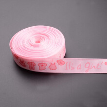 15mm 10yd Es ist ein Mädchen rosa bedrucktes Band