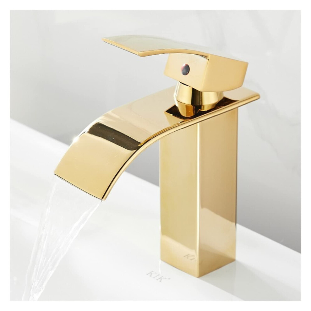 Waterfall Basin Faucet Deck Mounted Hot And Cold Mixer Tap Brass Chrome Finish Vanity Vessel Sink Faucets Bathroom 9339159389737
