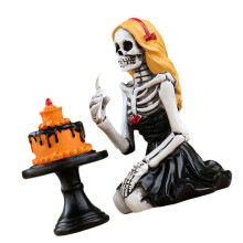 Squelette mangeant des gâteaux, ornements, Figurine de fille