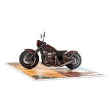 Carte de vœux dynamique de scène de moto 3D, vierge à