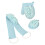 Ensemble essentiel de bain 3 pièces, gants exfoliants,-Bleu 1