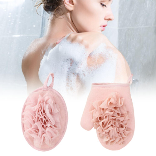 Ensemble essentiel de bain 3 pièces, gants exfoliants,-Bleu 2
