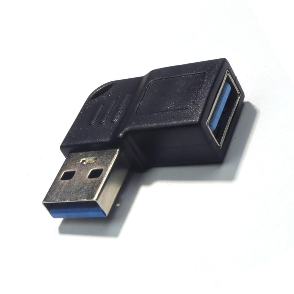 90 Degree Right Angle Usb 3.0 Male To Female- Left Bend Black 7696000393353
