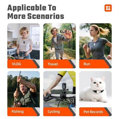 2K Thumb Sized Action Camera 130 Wide Angle Magnetic-White 1