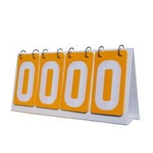 Sports Scoreboard 4Digit Scorekeeper, Waterproof Flip Scoreboard, Tabletop Flipper, Yellow For Football And Badminton